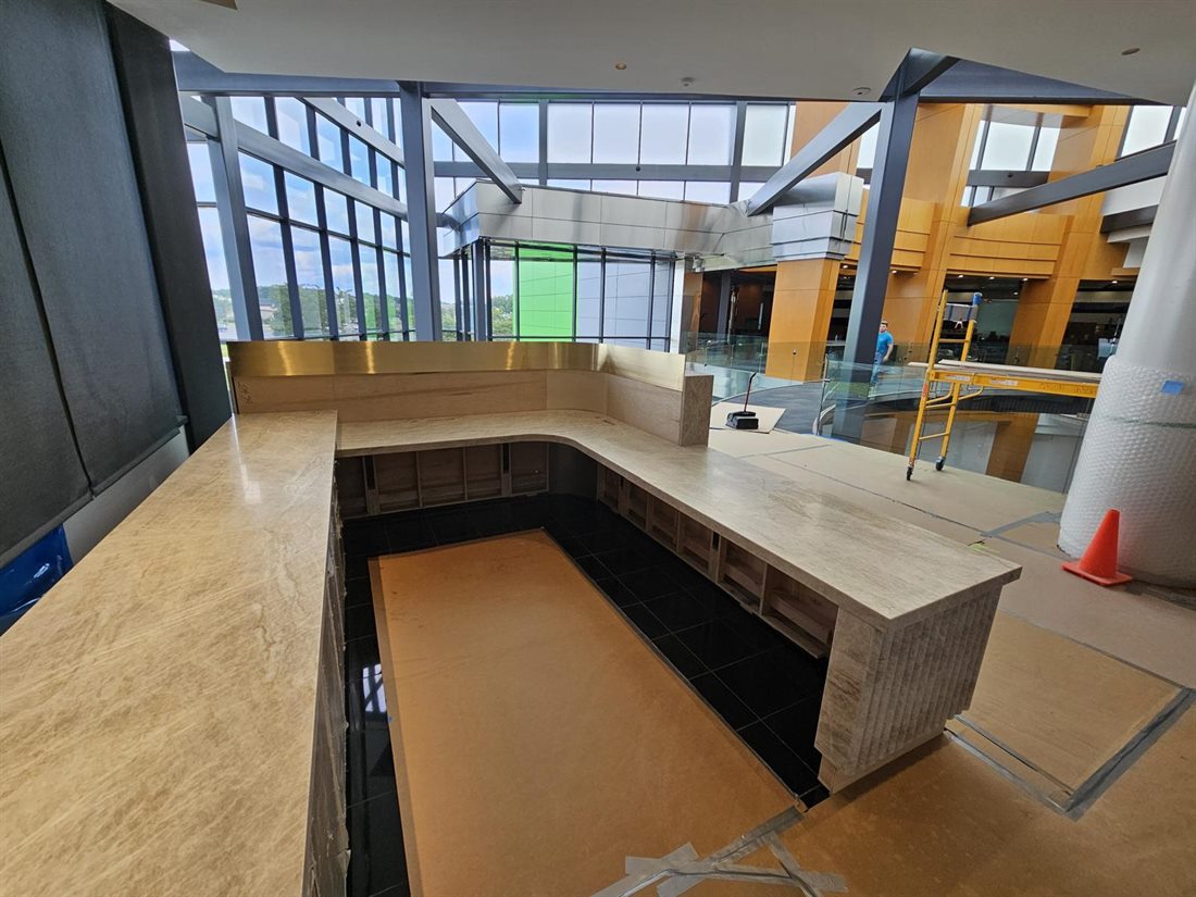 Custom commercial reception desk